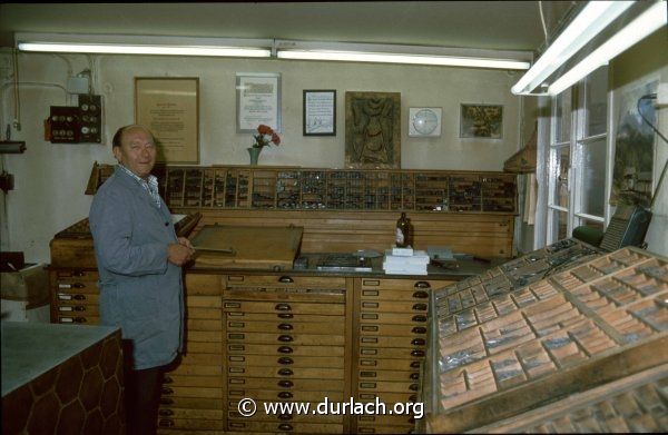 Druckerei in Hinterhof in der Kelterstrasse. Ca. 1981