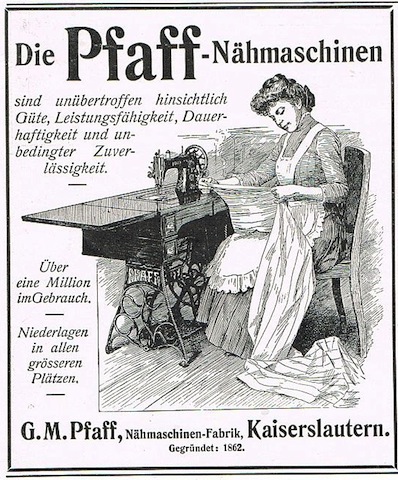 Werbung das Stammhauses Pfaff