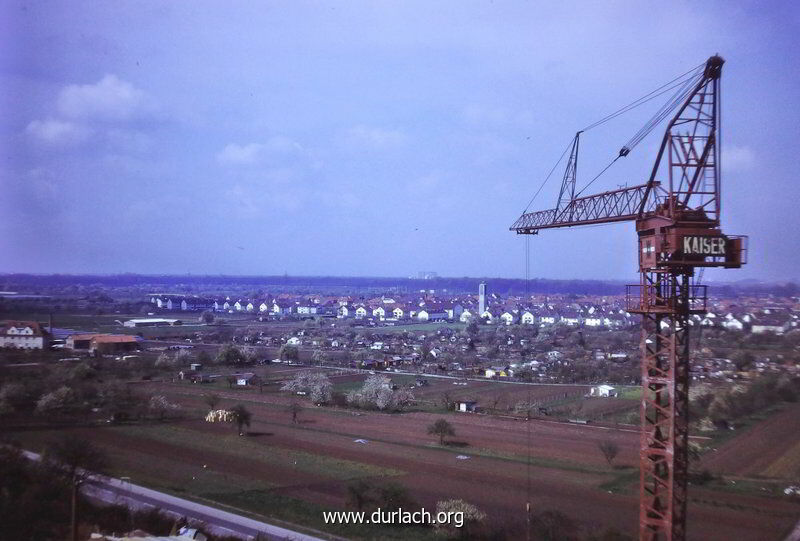 Durlach Aue - Blick vom Geigersberg 1975