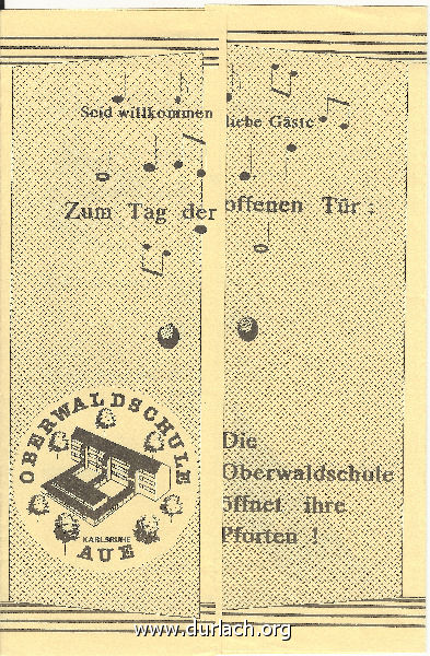 Oberwaldschule Tag der offenen Tr am 06.05.1989 Programm