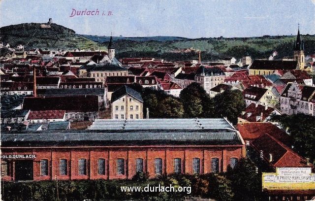 Blick ber Durlach, etwa 1910