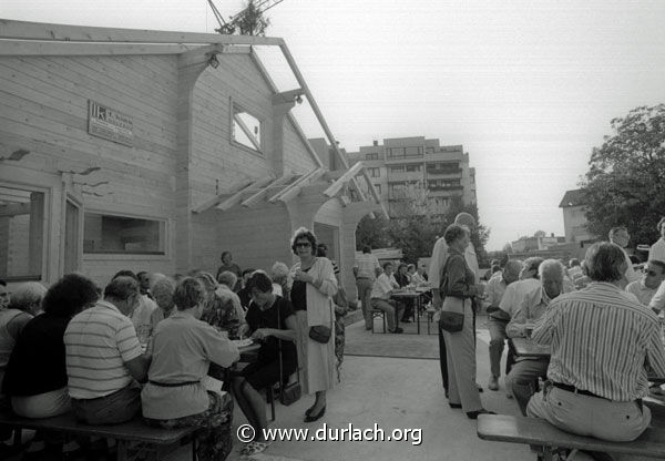 Blockhaussauna Einweihung Pfinzstrasse, ca. 1988