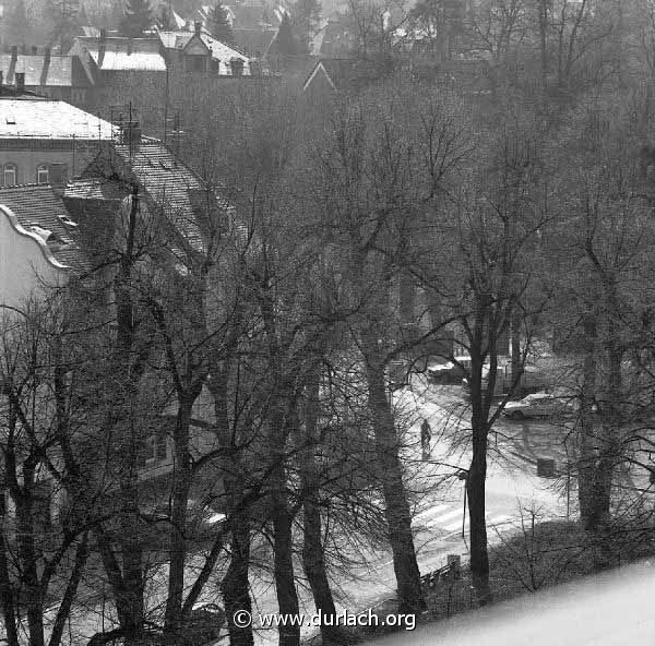 Blick von der Karlsburg in den Schlossgarten. Ca. 1985