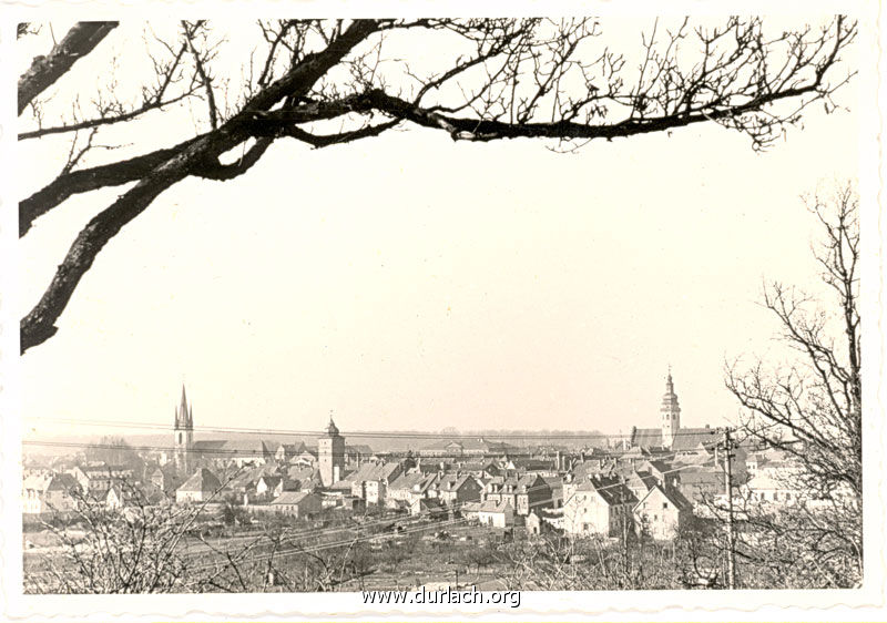 1957 - Blick von der Lu auf Durlach