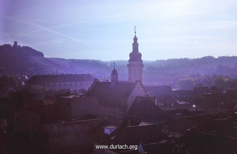 Durlach - Rathaus und ev. Stadtkirche 1975