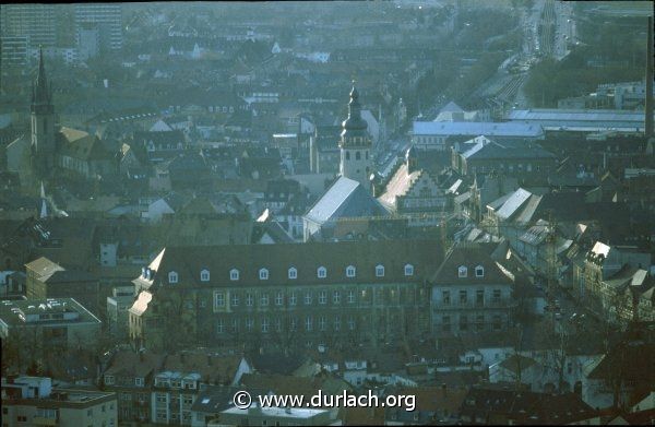 Blick vom Turmberg auf die Altstadt, ca. 1982