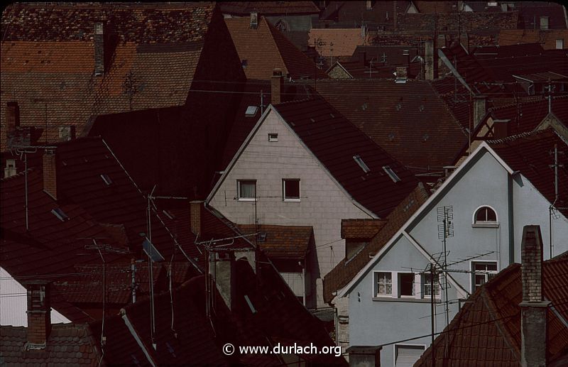 ca. 1988 - Blick von der Dachterrasse der Karlsburg