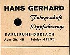 Fuhrgeschft Hans Gerhard 1966