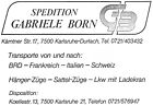 1985 - Festschrift OWS - Spedition Gabriele Born