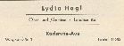 Lebensmittel Lydia Hagl 1960