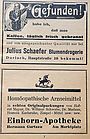 Anzeigen Evan. Kirchenkalender 1930