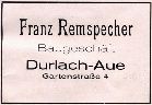 Baugeschft Franz Remspecher 1926