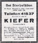 Bestattungsunternehmen Kiefer 1976