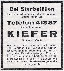 Bestattungsunternehmen Kiefer 1976