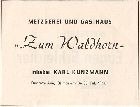 Wirtschaft Zum Waldhorn 1962