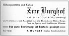 Wirtschaft Zum Burghof 1952