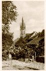 Blick vom Alten Friedhof auf Kath. Kirche