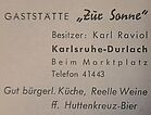 Gaststtte "Zur Sonne" Karl Raviol