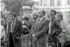 Ortsvorsteher Horst Holzer auf dem Marktplatz, ca. 1989