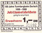 Fahrschein der Turmbergbahn Fahrschein der Turmbergbahn