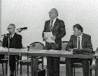 Öffentliche Abrissdiskussion in der Karlsburg, ca. 1989 Öffentliche Abrissdiskussion in der Karlsburg, ca. 1989