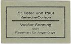 Platzkarte Weier Sonntag 1954